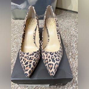 Neutral Leopard “Rachella” Leather Heels Size 7M